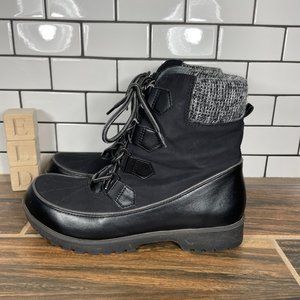 JBU By Jambu Mendoza Knit Women's Size 8 Shoes Black Cold Weather Faux Fur Boot